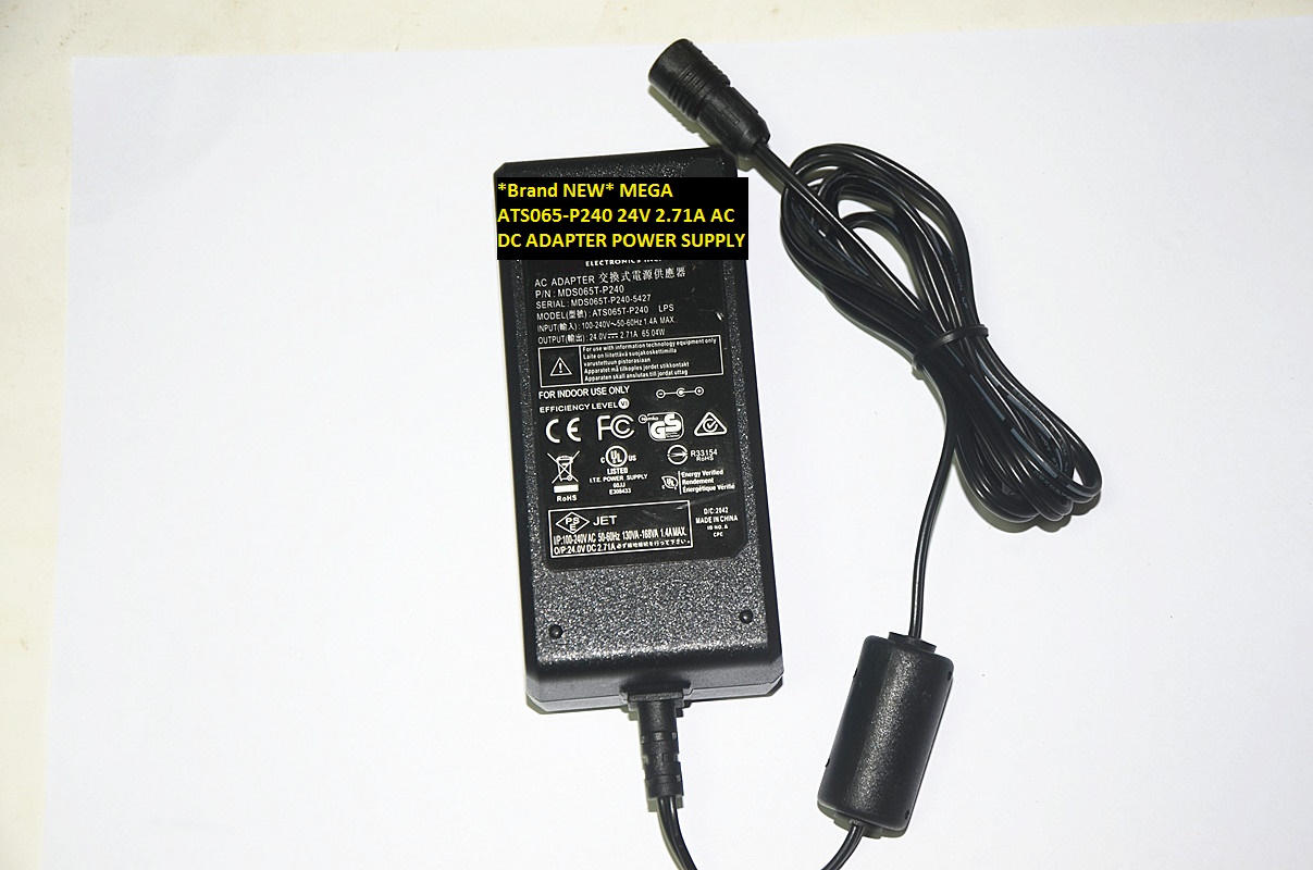 *Brand NEW* MEGA 24V 2.71A ATS065-P240 AC DC ADAPTER POWER SUPPLY